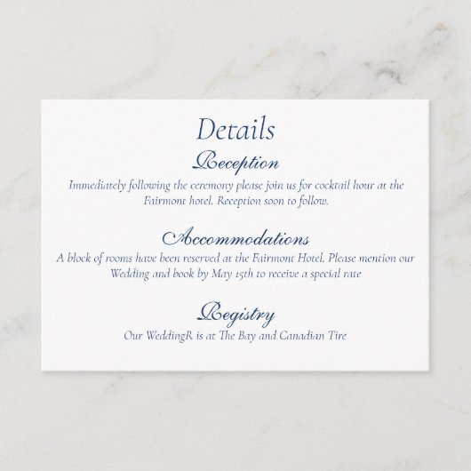 Romantic Blue Regency Gay Botanical Silhouette  エンクロージャーカード (正面)