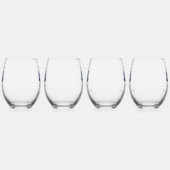 Romantic Blue Regency Gay Botanical Silhouette  ステムなしワイングラス (左)