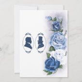 Romantic Blue Regency Gay Botanical Silhouette  セーブザデート (裏面)