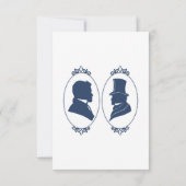 Romantic Blue Regency Gay Botanical Silhouette  出欠カード (裏面)