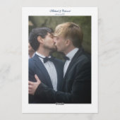 Romantic Blue Regency Gay Botanical Silhouette 招待状 (裏面)