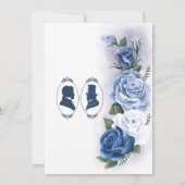 Romantic Blue Regency Gay Botanical Silhouette  招待状 (裏面)