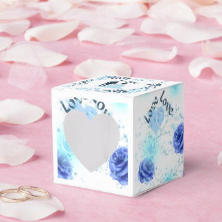 Romantic Blue Rose Wedding Favor Box | Love You He フェイバーボックス