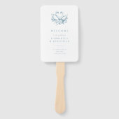 Romantic Blue Vintage Swans Wedding Program ハンドファン (正面)