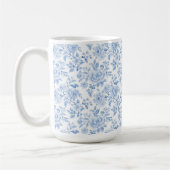 Romantic Blue White Flowers コーヒーマグカップ (左)