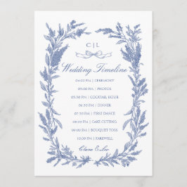 Romantic Blue Wildflower Wreath Wedding Timeline  プログラム