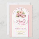 Romantic blush and gold bridal shower invite art 招待状 (正面)
