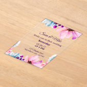 Romantic Blush & Blue Wedding Invitation  アクリル招待状 (レイダウン)