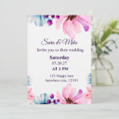 Romantic Blush & Blue Wedding Invitation  招待状 (スタンド正面)