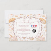 Romantic Blush Croissant Bakery Business サンキューカード (正面)
