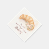 Romantic Blush Croissant Bakery Business スタンダードカクテルナプキン (角)