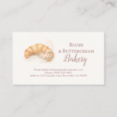 Romantic Blush Croissant Bakery Business 名刺 (裏面)