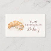 Romantic Blush Croissant Bakery Business 名刺 (正面)