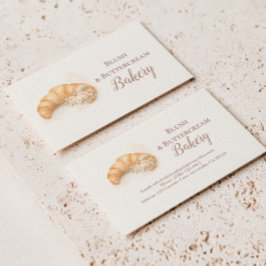 Romantic Blush Croissant Bakery Business 名刺