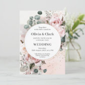 Romantic Blush Floral Wedding 招待状 (スタンド正面)