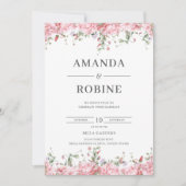 Romantic Blush Floral Wedding Invitation 招待状 (正面)
