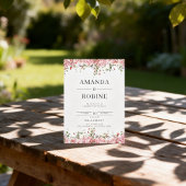 Romantic Blush Floral Wedding Invitation 招待状