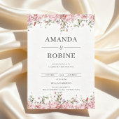 Romantic Blush Floral Wedding Invitation 招待状