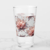 Romantic Blush Flowers Glass Cup – Floral Drinkwar タンブラーグラス (裏面)