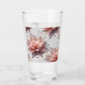 Romantic Blush Flowers Glass Cup – Floral Drinkwar タンブラーグラス (正面)
