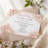 Romantic Blush Garden Baby in Bloom Invite 招待状