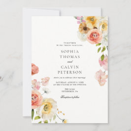 Romantic Blush Garden Wedding Invitation 招待状
