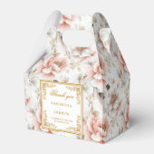 Romantic blush ivory boho floral wedding favor box フェイバーボックス (正面サイド)