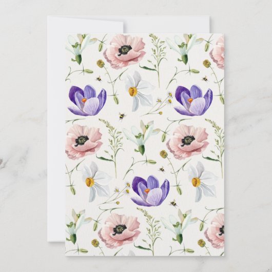 Romantic Blush & Lavender Floral Wedding 招待状 (裏面)