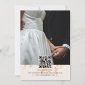 Romantic Blush Painted Floral Wedding セーブザデート (裏面)