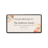 Romantic Blush Painted Floral Wedding ラベル (正面)