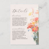 Romantic Blush Painted Floral Wedding Details エンクロージャーカード (正面)