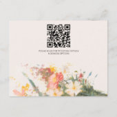 Romantic Blush Painted Floral Wedding RSVP QR Code エンクロージャーカード (裏面)
