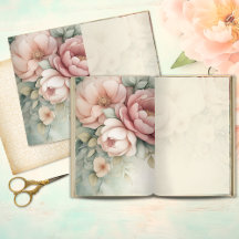 Romantic Blush Peony Junk Journal Page