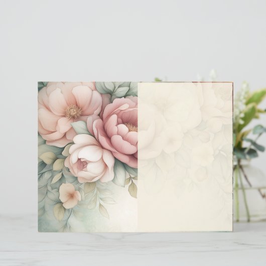 Romantic Blush Peony Junk Journal Page (スタンド正面)