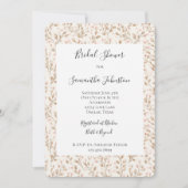 Romantic Blush Pink Cream Floral Bridal Shower 招待状 (正面)