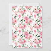 Romantic Blush Pink Floral Save the Date 招待状 (裏面)