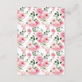 Romantic Blush Pink Floral Wedding Details Card エンクロージャーカード (裏面)