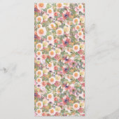 Romantic Blush Pink Floral Wedding Menu Card メニュー (裏面)