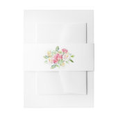 Romantic Blush Pink/Ivory Watercolor Roses Wedding 招待状ベリーバンド (正面例)
