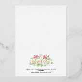 Romantic Blush Pink/Ivory Watercolor Roses Wedding 箔招待状 (裏面)