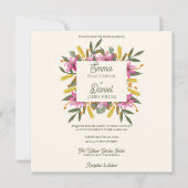 Romantic Blush Pink Lily Botanical Wedding Invite (正面)