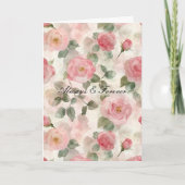 Romantic Blush Pink Roses Floral Forever Love カード (正面)