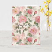 Romantic Blush Pink Roses Floral Forever Love カード (黄色い花)