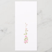 Romantic Blush Pink Watercolor Roses Chic Wedding メニュー (裏面)