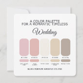 Romantic Blush Pink Wedding Color Palette Card 招待状 (裏面)