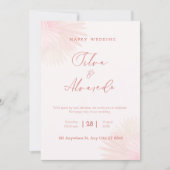 🌸 Romantic Blush Pink Wedding Invitation 招待状 (正面)