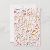 Romantic Blush Pink Wildflowers Boho Save the Date セーブザデート (裏面)
