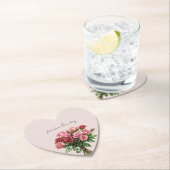 Romantic Blush Red Pink Roses Floral Wedding ペーパーコースター (インサイチュ)