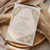 Romantic Blush Rose Arch Wedding 招待状