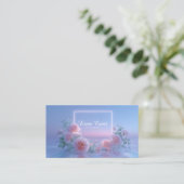 Romantic Blush Rose Floral Water Reflection 名刺 (スタンド正面)